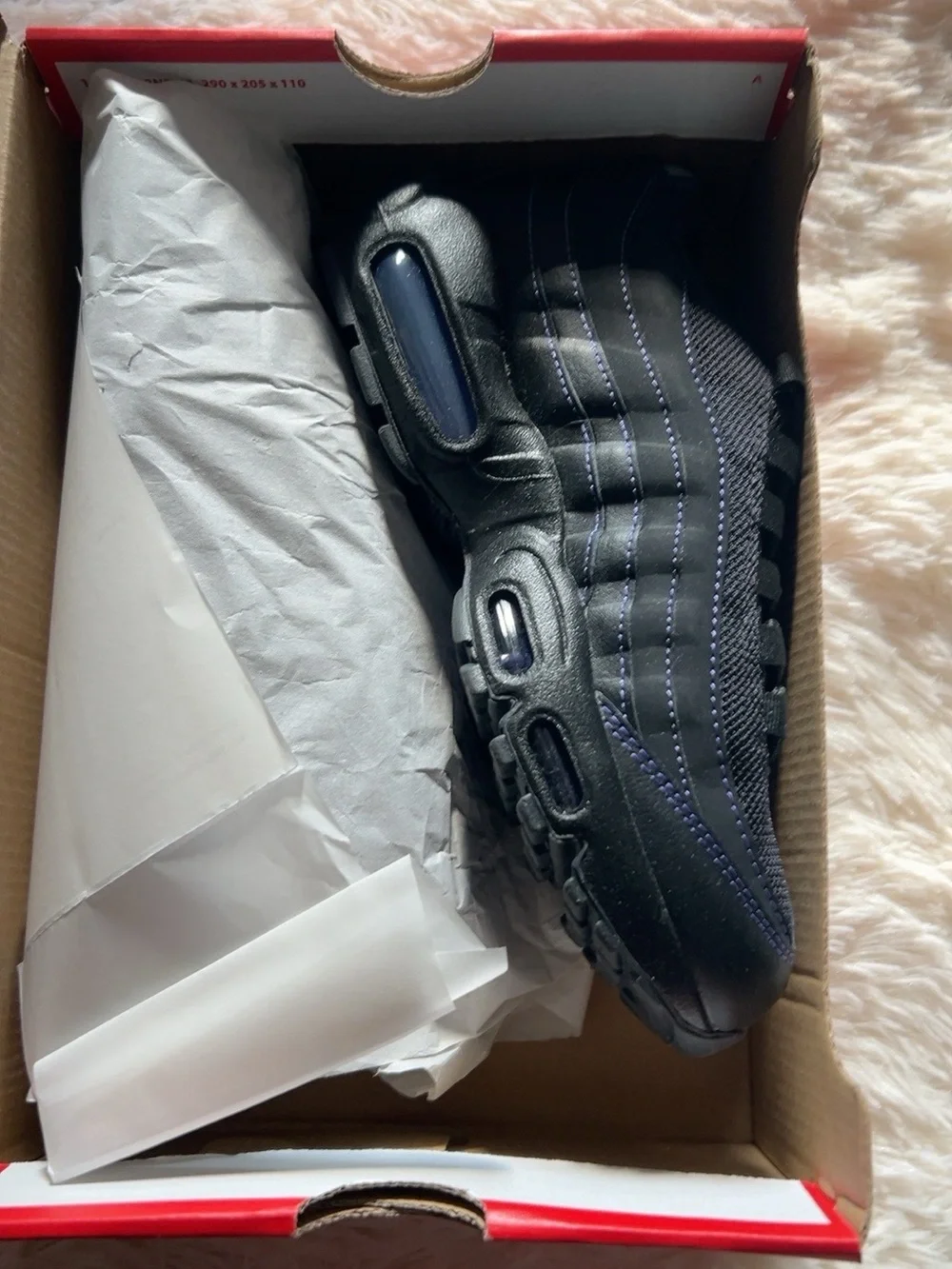 Nike Youth Black with Purple Stitching Air Max-Style Sneaker